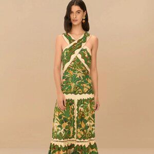 Farm Rio Beige Tropical Isla Maxi Dress - Brand New w/ Tags, Size Small